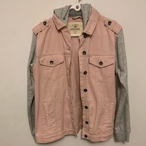 Baby pink jacket with hood